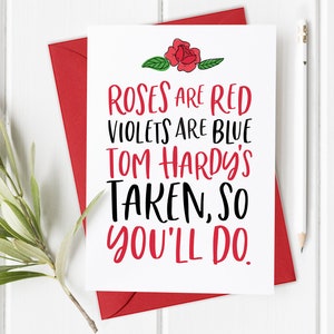 Funny Valentine Card Him, Husband, Tom Hardy Gift, Fun Valentine's Day Card, Love Card for Boyfriend