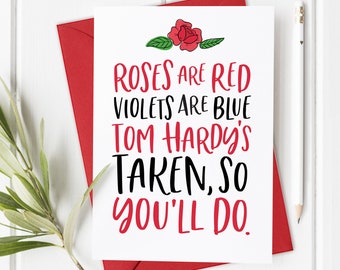 Funny Valentine Card Him, Husband, Tom Hardy Gift, Fun Valentine's Day Card, Love Card for Boyfriend