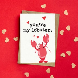 Tarjeta de amor divertida para él, tarjeta de amor divertida para ella, eres mi langosta, tarjeta de presentación de amigos, tarjeta de aniversario divertida, tarjeta romántica para él, tarjeta romántica para ella