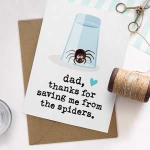 Funny Dad Card, Funny Fathers Day Card, Funny Birthday Card for Dad, Unique Dad Card, Spider Dad Card, Spider Card, Father Card, Funny Cards