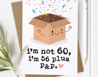 Funny 60th Birthday Card, Age 60 Card, Sixty Birthday Card for Him / Her