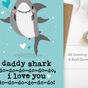 First 1st Fathers Day Card, Daddy Shark Card, Baby Shark Song, 1st Fathers Day Gift image 2