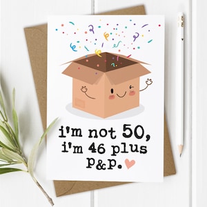 Grappige 50e verjaardagskaart, 50e verjaardagskaart, vijftigste verjaardagskaart voor hem/haar