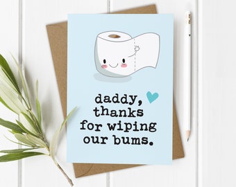 Funny First Father's Day Card from Twins: Cheeky Daddy Card