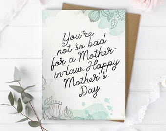 Mothers Day Card, Mother-in-Law Card, Other Mother Card, Mum-in-Law, Best Mother-in-law, Mother In Law Card, Unique Card for Mother-in-law