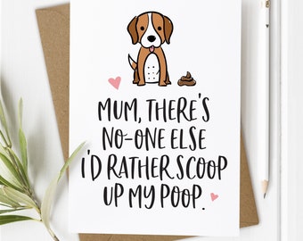 Dog Mum Mother's Day Card, Happy Mother's Day Card from the Dog, Fur Baby, Mothers Day Dogs