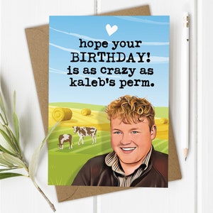 Divertente biglietto di compleanno di Kaleb Cooper, biglietto di compleanno della Clarksons Farm, biglietto agricolo per lui, ispirato a Jeremy Clarkson