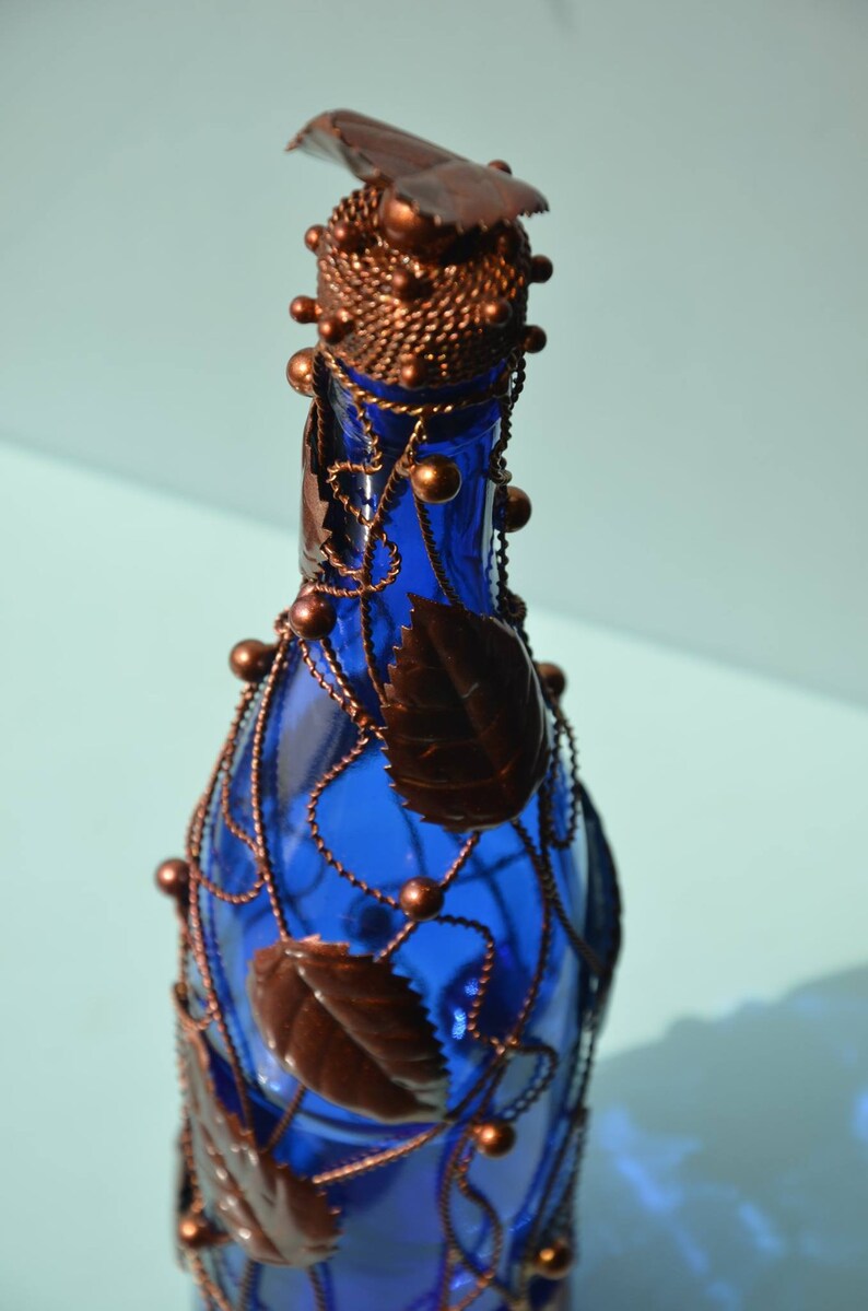 Wine bottle Covers blue glass gifts for women decorative Etsy