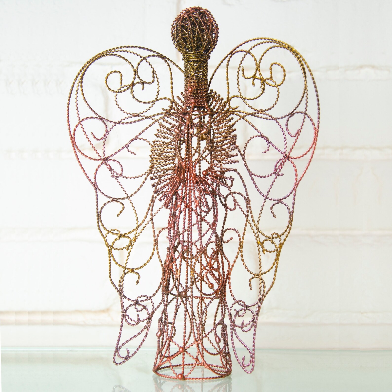 Angel Sculpture angel figurine Wire sculture Guardian Angel | Etsy