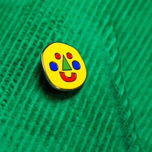 Set of 3 Emaille Pins Tower, Risograph and Happy face Small Broche badge birthday pins harde emaille pin Teuntje Fleur geometric Bild 5