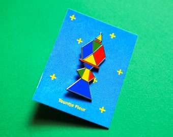 Emaille Pin of a Tower | Small Broche badge birthday pins harde emaille pin Teuntje Fleur geometric