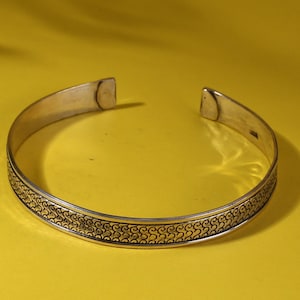 xx Hallmark Egyptian Pharaoh Sterling Silver Cuff Bracelet Siwaa style.
