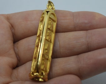 PUT YOUR 3 favorite NAMEs in hieroglyphic, English or Arabic, on 3 D sterling Silver Personalized Cartouche.
