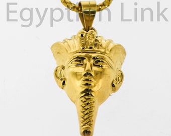 Hallmark-Egyptian-Pharaoh-18 Karat Gold -Necklace-King Tut Ankh Amon.