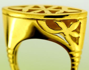 Handmade Special design hallmark 18 karat gold ring