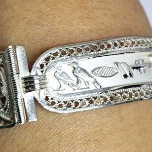 Put your name in Hiroglyphics, English or Arabic on Elegant Authentic Sterling silver Bracelets.