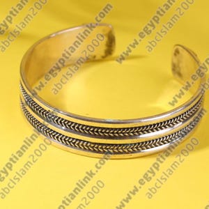 Hallmark Egyptian Pharaoh Sterling Silver Cuff Bracelet Siwaa style.