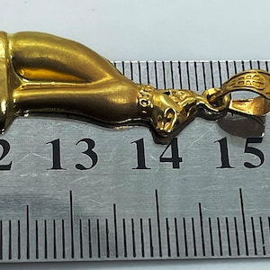 Hallmark ancient Egypt 18 Karat Gold Pendant Goddess Bastet Cat. image 6