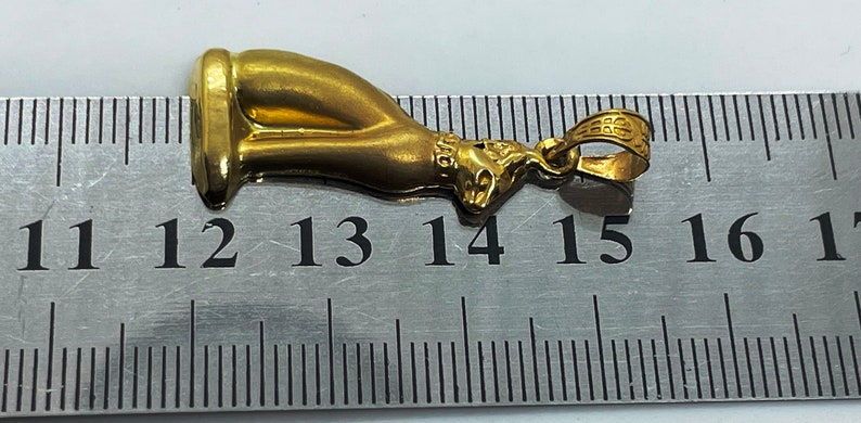 Hallmark ancient Egypt 18 Karat Gold Pendant Goddess Bastet Cat. image 6