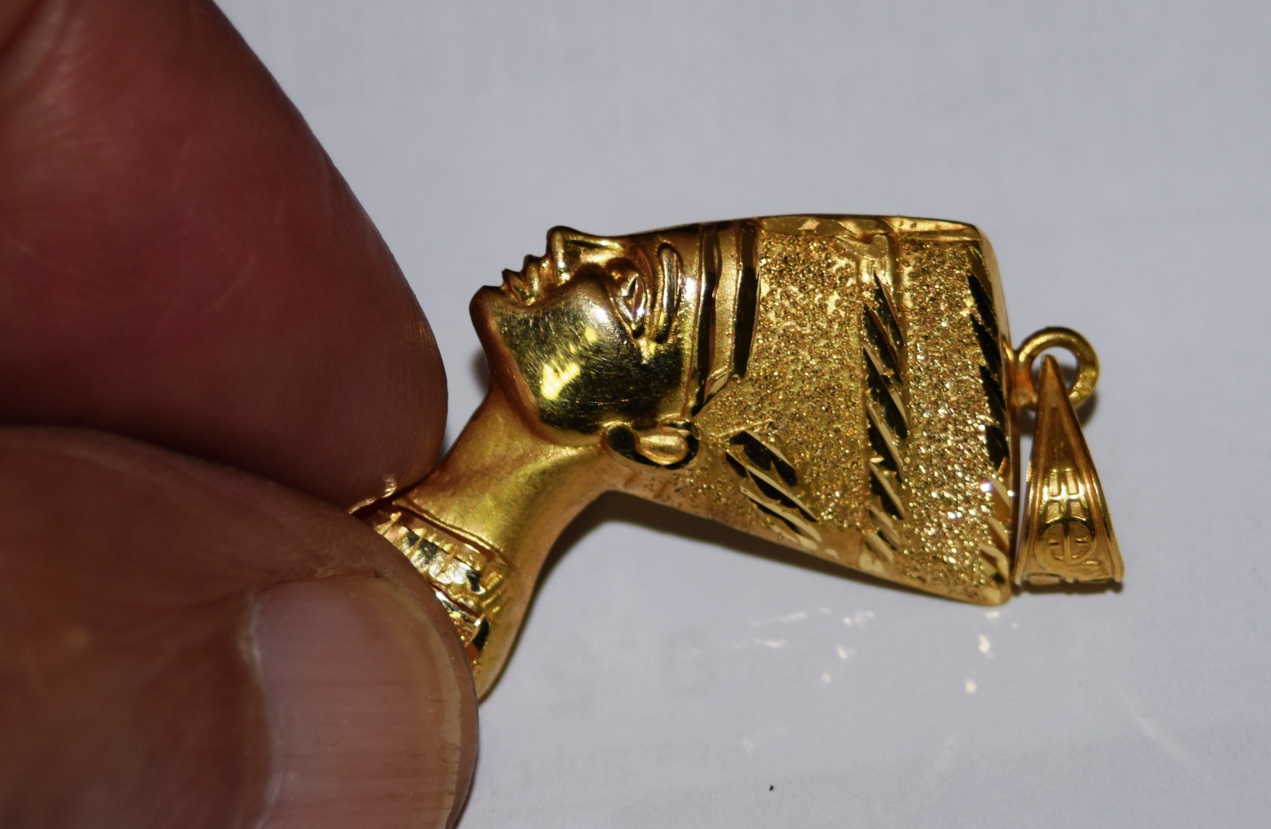Egyptian HallMark 18 K Gold pendant charm ancient Egypt Etsy
