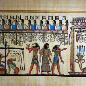 Peinture faite main en papyrus égyptien, prix du jour du jugement dernier en fonction de la taille en pondérant le cœur, frais de port combinés et économisez.