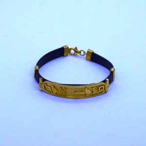 Mettez votre NOM hiéroglyphique sur un élégant bracelet égyptien CARTOUCH en argent sterling