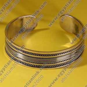 Hallmark Egyptian Pharaoh Sterling Silver Cuff Bracelet Siwaa style.