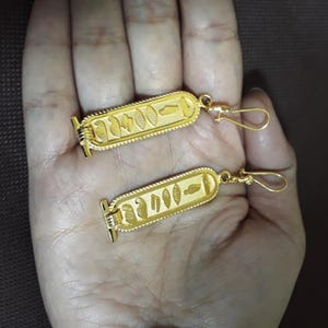 Put YOUR NAME in hieroglyphic Silver Earrings CARTOUCH Many colors and design