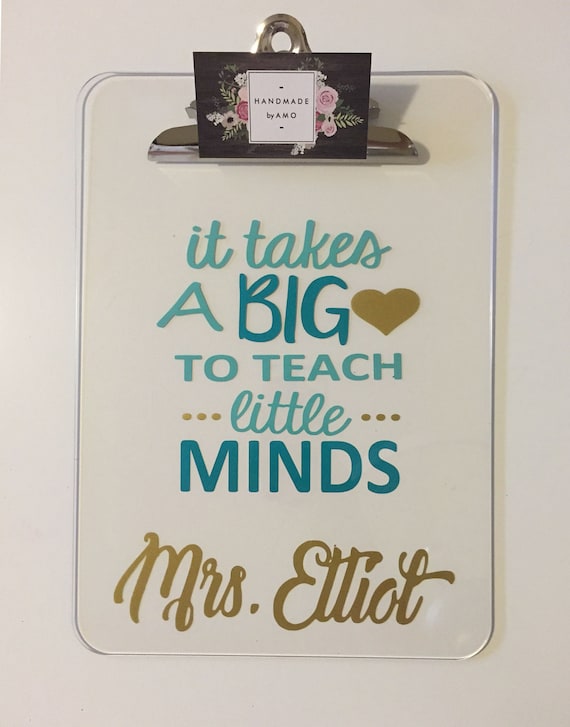 Personalized Teacher Clipboard Teachers Scrapebook Clipboard Etsy