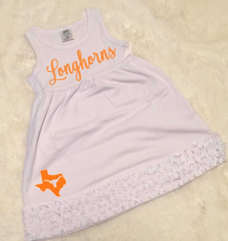 Texas Longhorns Toddler GameDay Dress Hook /'em Horns girls dress COLLEGIATE CORNER UT Longhorns College Football little girl dress
