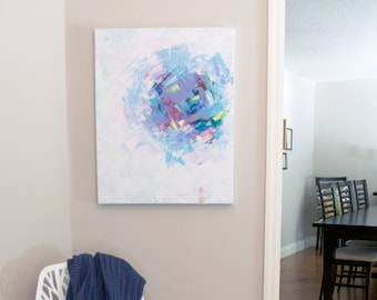 LARGE ABSTRACT painting/pink blue painting/contemporary artwork/pink blue purple art/modern art/ORIGINAL abstract painting/modern wall art