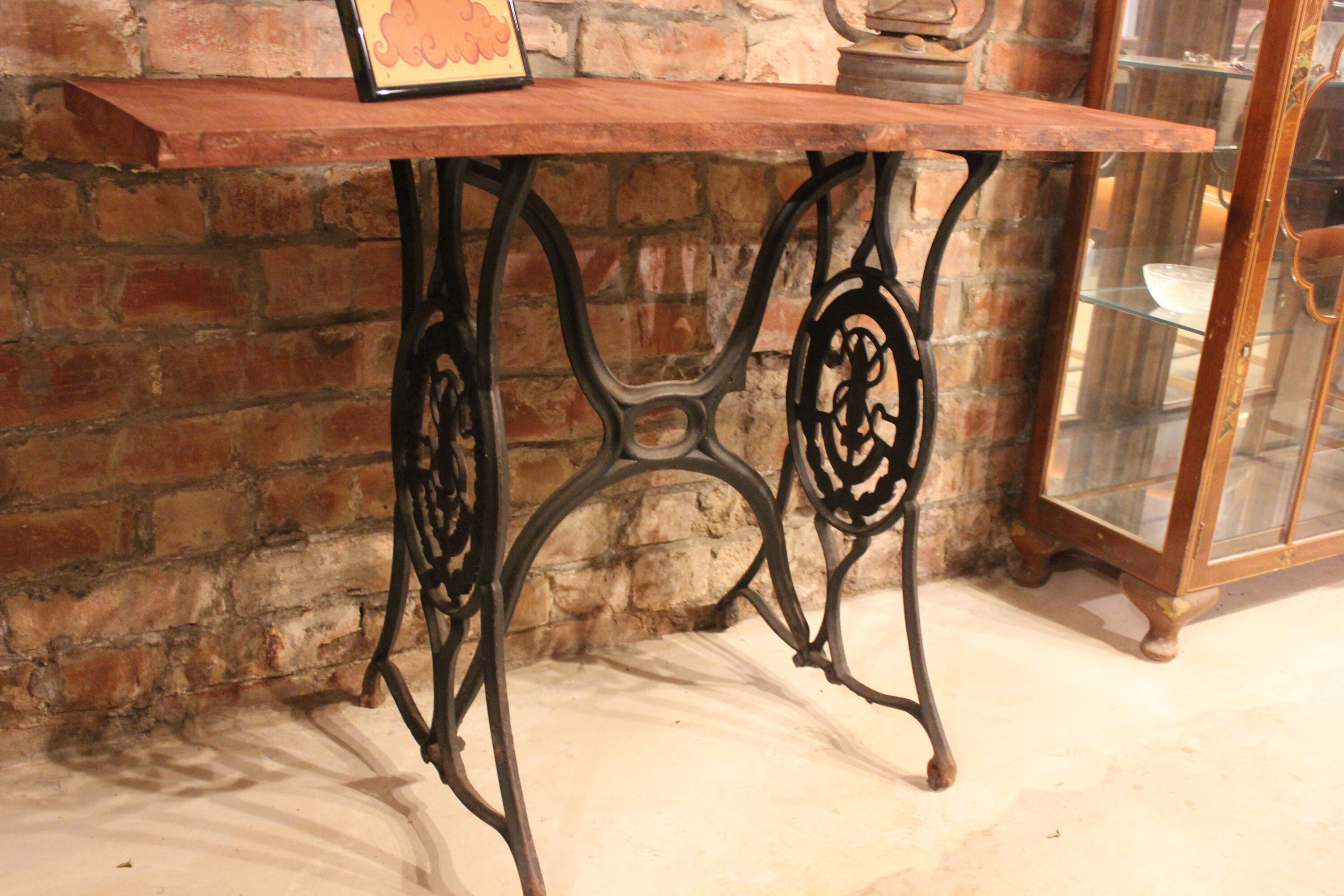 Vintage Cast Iron Singer Sewing Base With Live Edge Ash Top Etsy