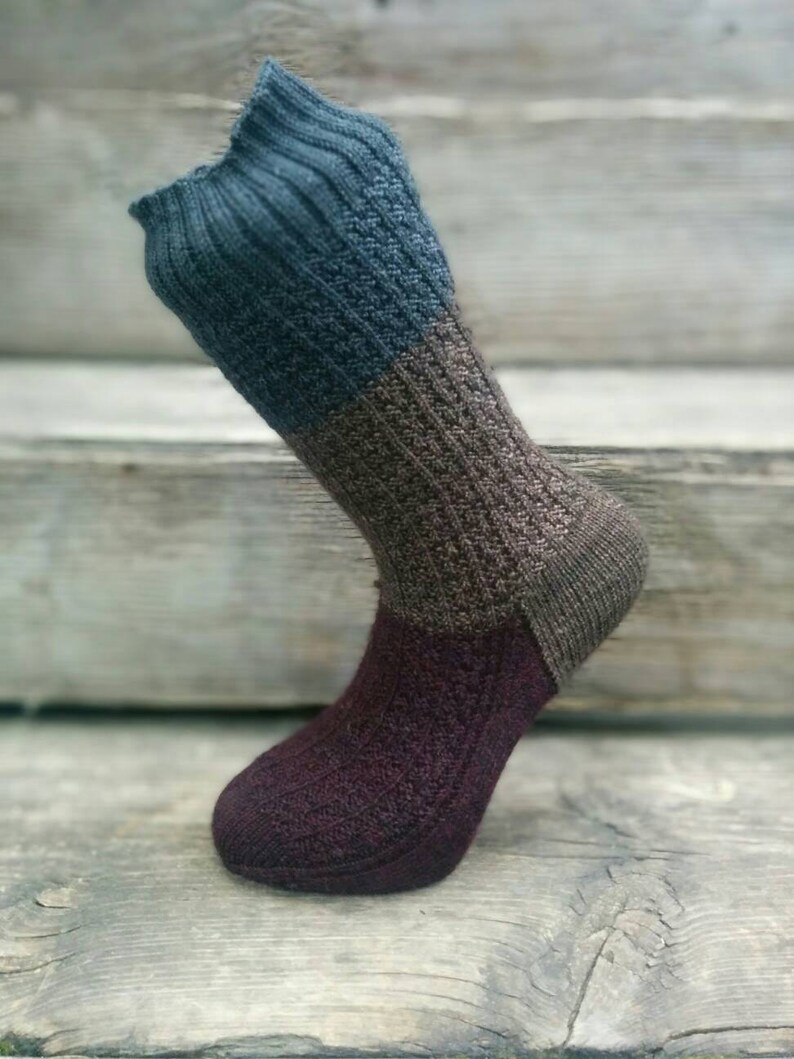 Men's Hand Knitted Merino Wool Hiking Socks Boot Socks Etsy