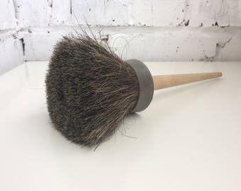 1980's Unused vintage paint brush, Large round bristle, Wooden handle, Soviet horse hair paint brush, Retro whitewash tool, New old stock