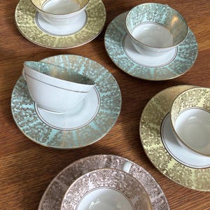 Bareuther Bavaria set of six porcelain cups and saucers.