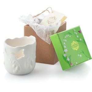 Fine white porcelain candle holder x 2