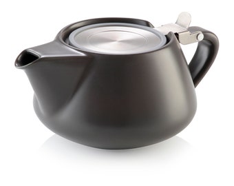 Grey teapot with integral infuser