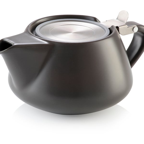 Grey teapot with integral infuser