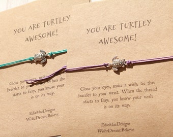 A Congratulations Wish Bracelet | You are Turtley Awesome | Awesome Wish Bracelet | Turtle Charm Wish Bracelet | Exam Gift | Congratulations