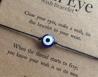 Evil Eye Wish Bracelet, Tie on Bracelet, Girls Bracelet, Jewellery, Friendship Bracelet, Wish Bracelet, Evil Eye, Make a Wish Bracelet, BFF