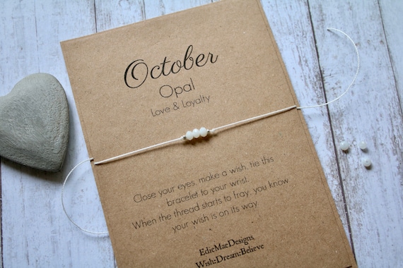 Oktober Geburtsstein Wunscharmband Opal Geburtsstein Etsy