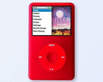 綺麗なiPod classic 第7世代 160GBからSD256GBに赤レッド レッド Apple iPod Classic 第7世代、アップグレード版 SDXC、カスタム