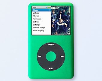 Apple iPod Classic 7th Gen Green Upgraded with SDXC Card, Custom Media Player 128GB to 2TB