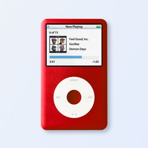 Apple iPod Classic 7ª geração vermelho atualizado com cartão SDXC, reprodutor de mídia personalizado de 128 GB a 2 TB