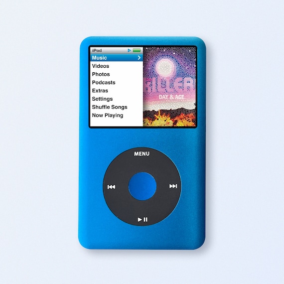 ブルー iPod Classic 第7世代、アップグレードSDXC、カスタムメディア