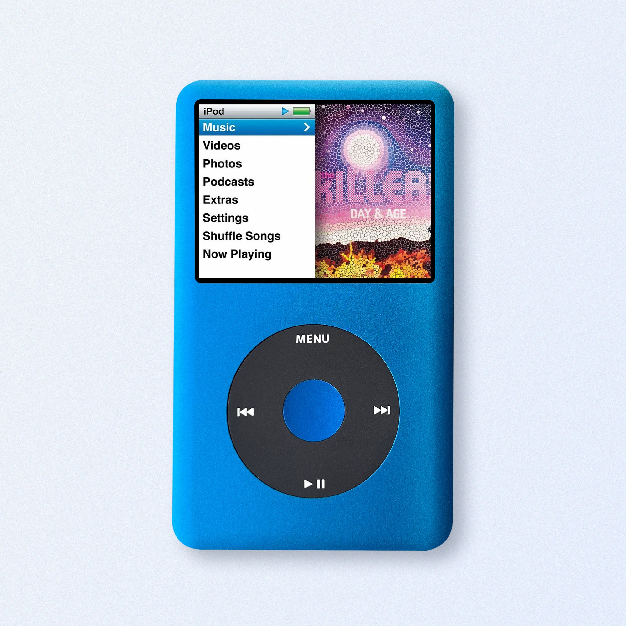 Blue Ipod Classic 7th Gen, Upgraded SDXC, Custom Media Player