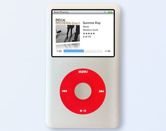 Apple iPod Classic - 第 7/6 世代、赤 + 白 (3000mAh バッテリー