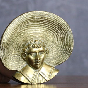 Superb vintage bronze bowl - Boy in hat - Character head - Midcentury - 1950 - Karl Hagenauer