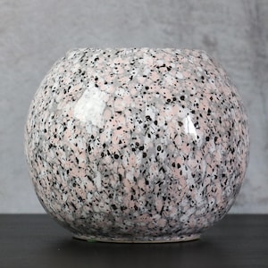 Vintage vase from the 80&#39;s - grey speckled with pink - pot holder