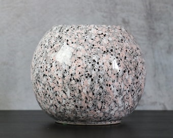 Vintage vase from the 80's - grey speckled with pink - pot holder